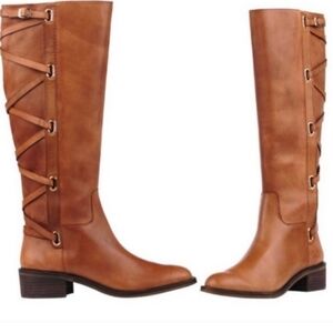 Tan leather boots